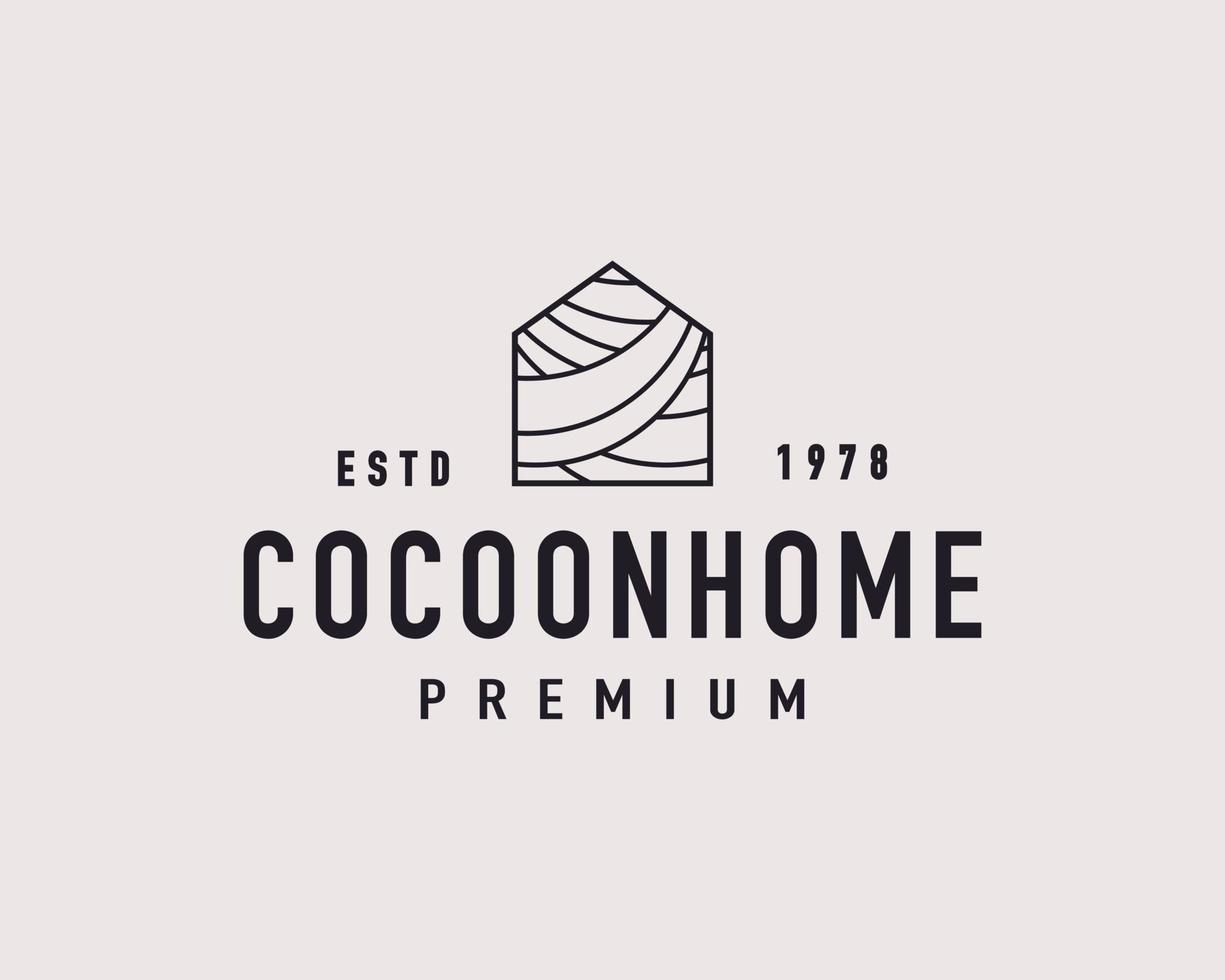 Vintage Retro Cocoon House Real Estate Logo Design Inspiration vector