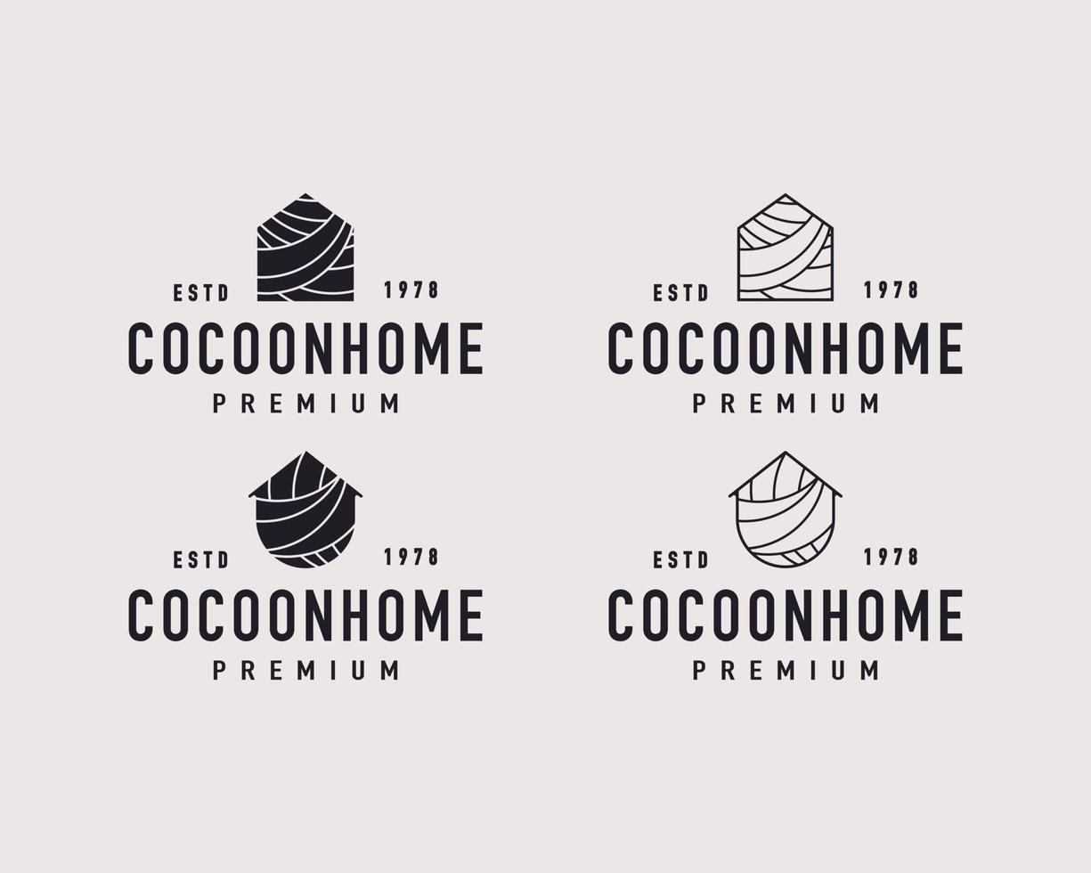 Vintage Retro Cocoon House Real Estate Logo Design Inspiration vector