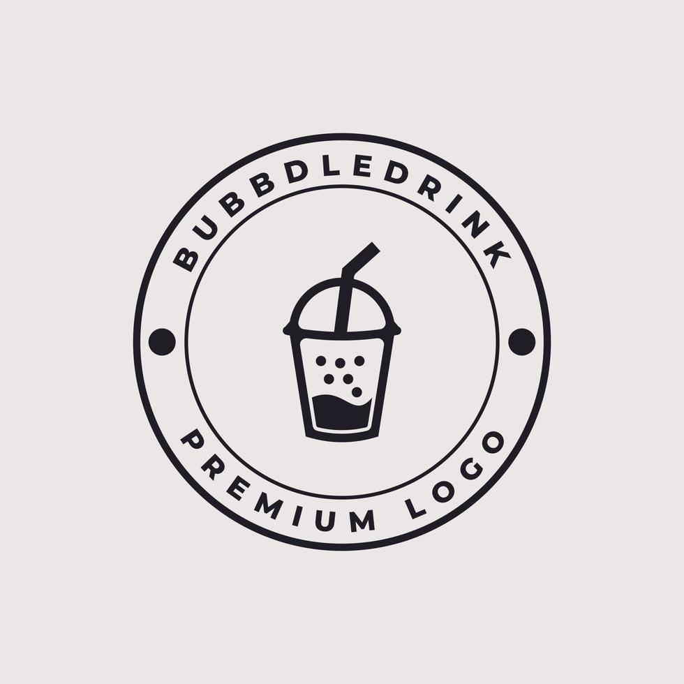 inspiración de diseño de logotipo retro vintage burbuja bebida boba hipster vector