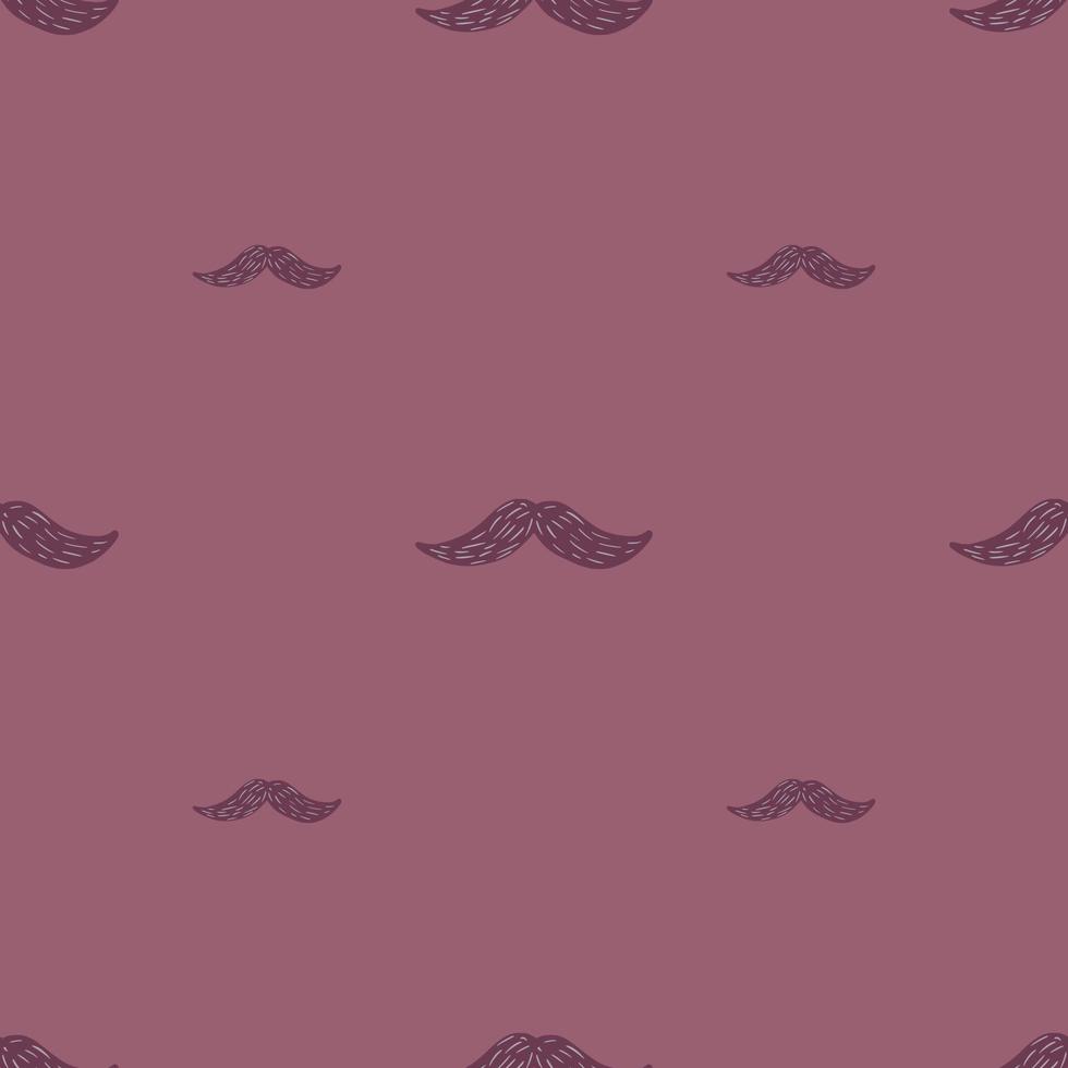 Mustache seamless pattern on. Vintage barber shop in doodle style. vector