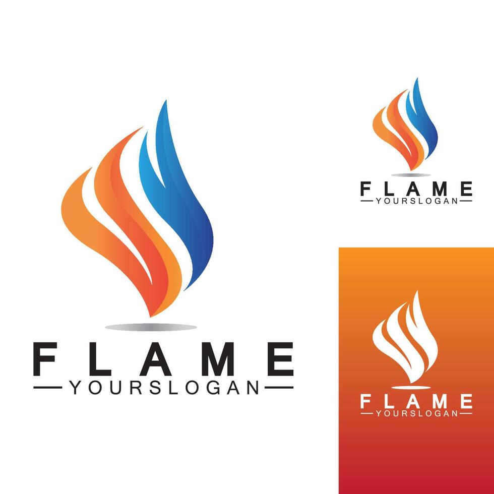 Plantilla de diseño de vector de icono de logotipo de llama de fuego