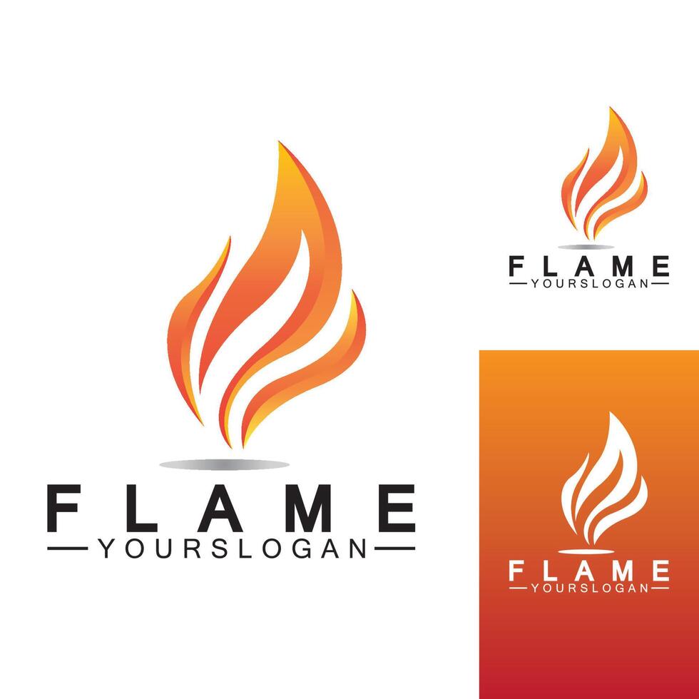 Plantilla de diseño de vector de icono de logotipo de llama de fuego