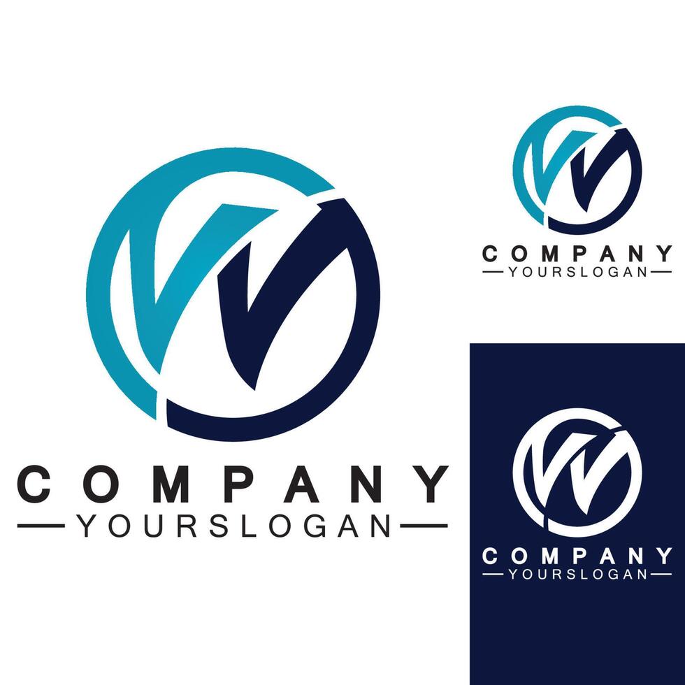 W Letter Logo Template vector illustration design