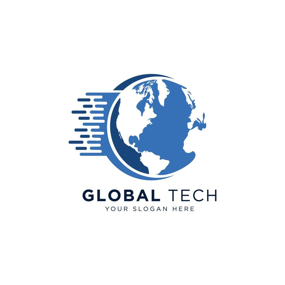 global technology logo design template vector