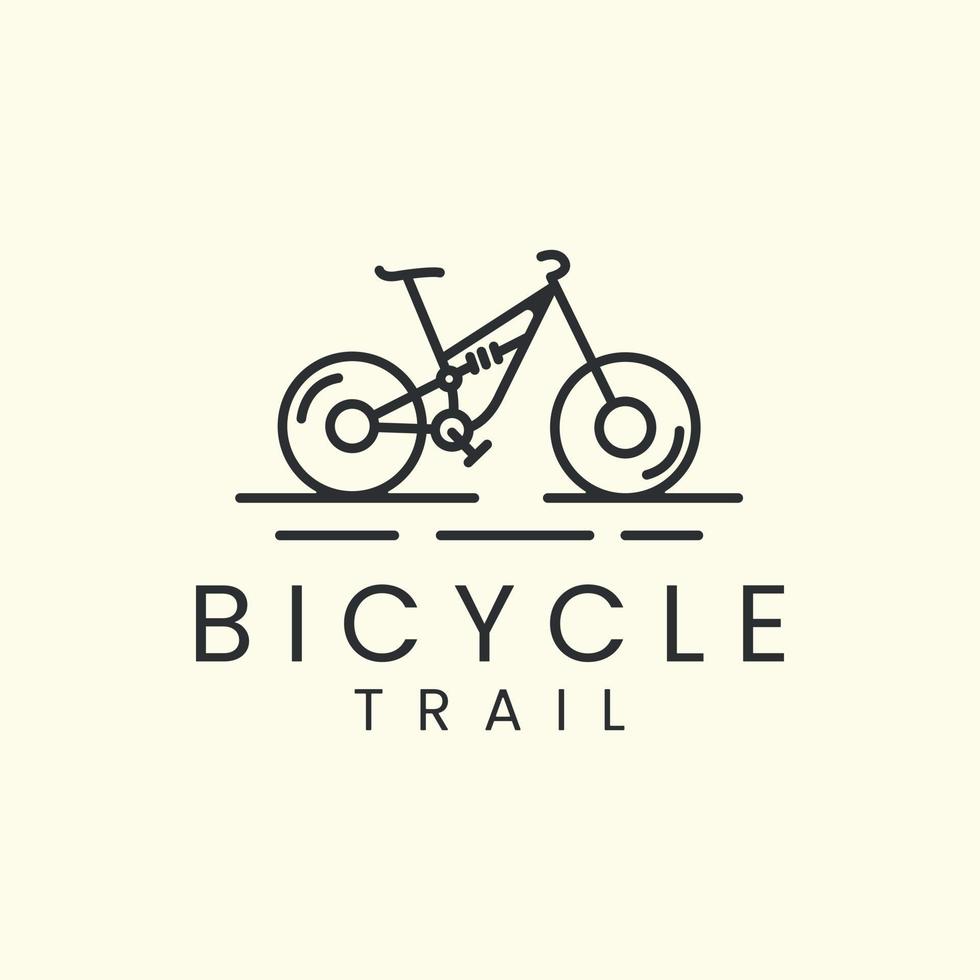 trail bike with line art style logo icon template design. bicycle, downhill,cycling,biking, vector illustration