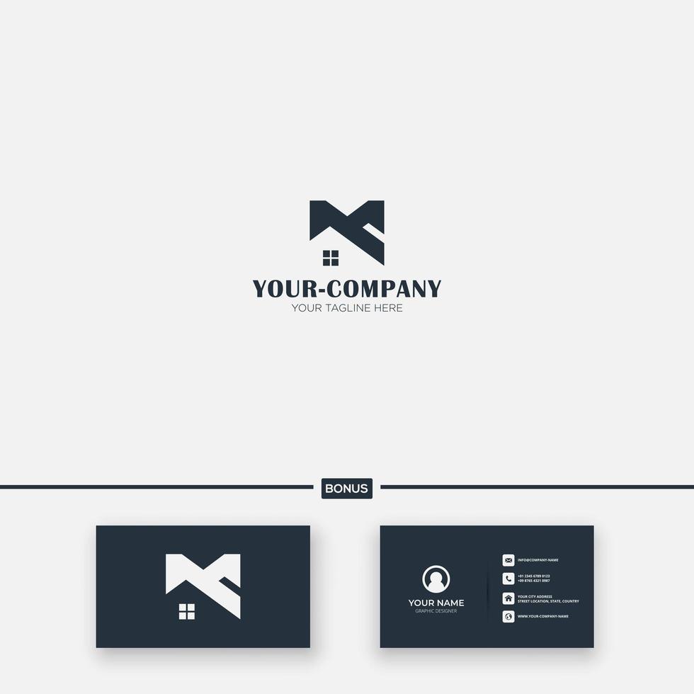 M C letter simple real estate logo design modern vector