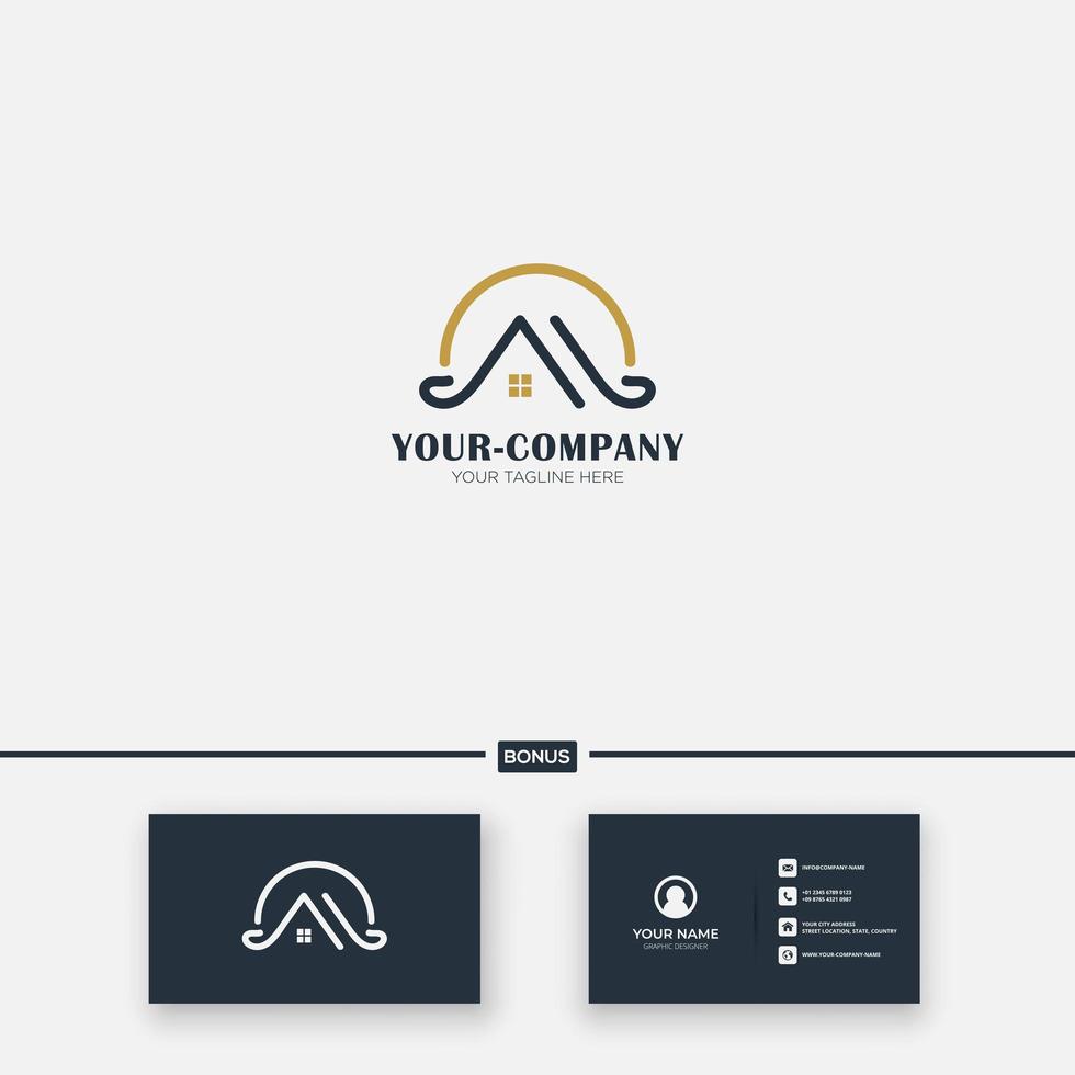 M C letter simple real estate logo design line minimalist home vector