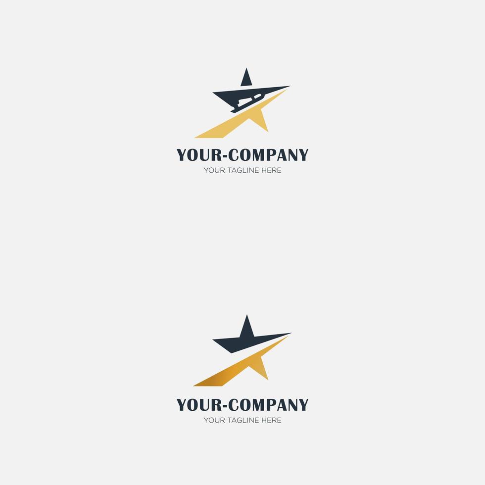 Star blade and boot Ice skating academy logo design vector