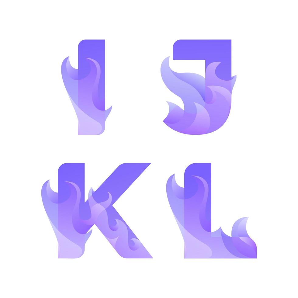 llama letras logo degradado ijkl vector