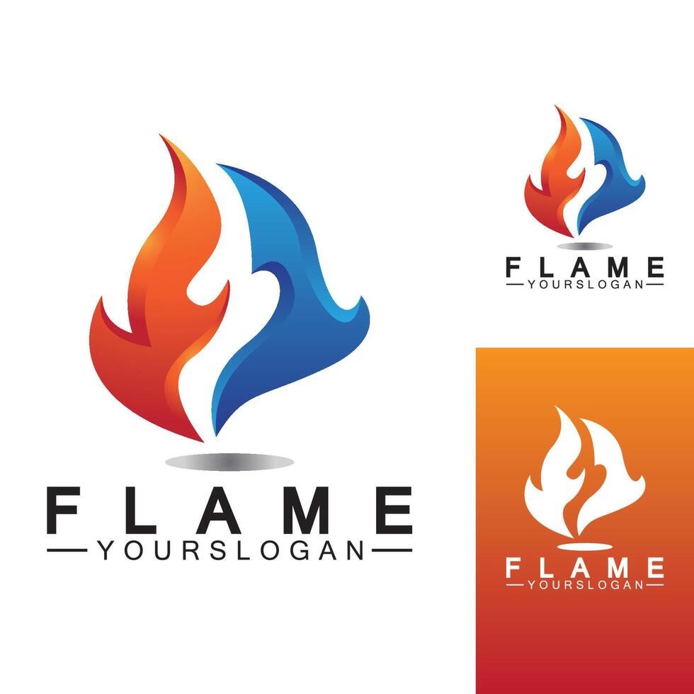 Plantilla de diseño de vector de icono de logotipo de llama de fuego