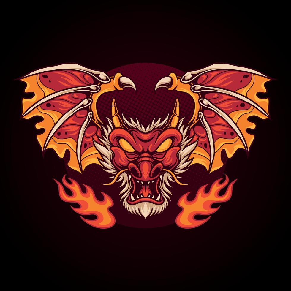 Dragon head emblem vector