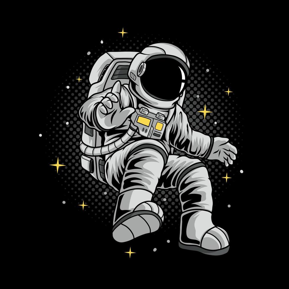 Astronaut floating on space vector