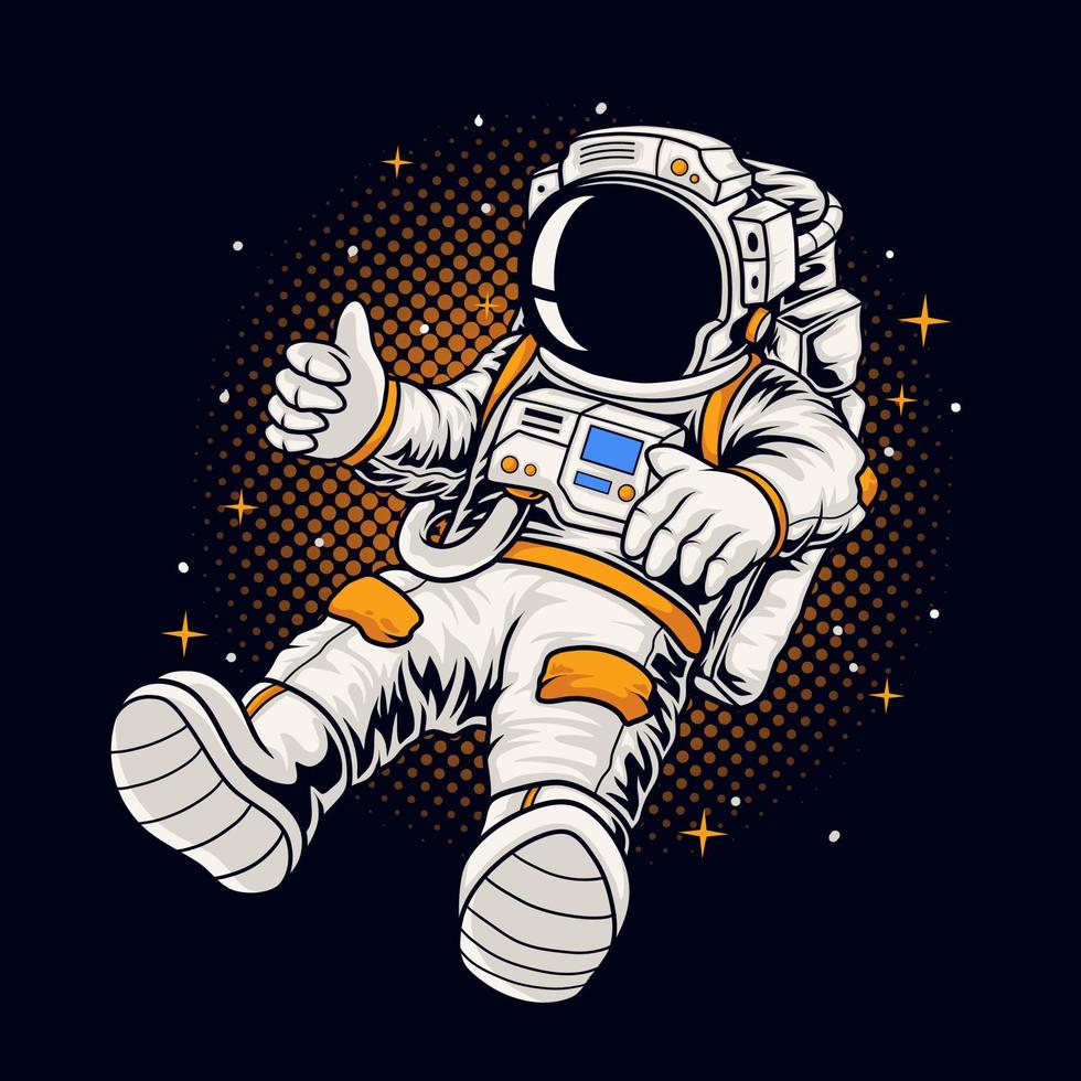 Astronaut flying on space vector