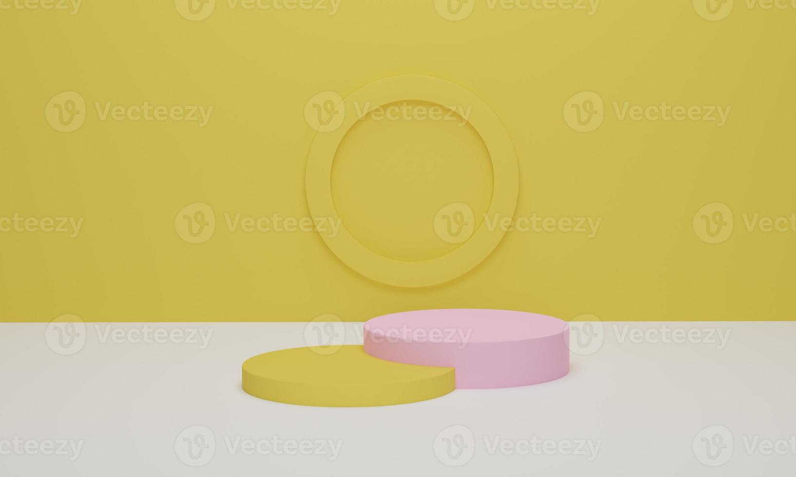 Abstract scene colorful minimal background. studio with geometric shapes. photo