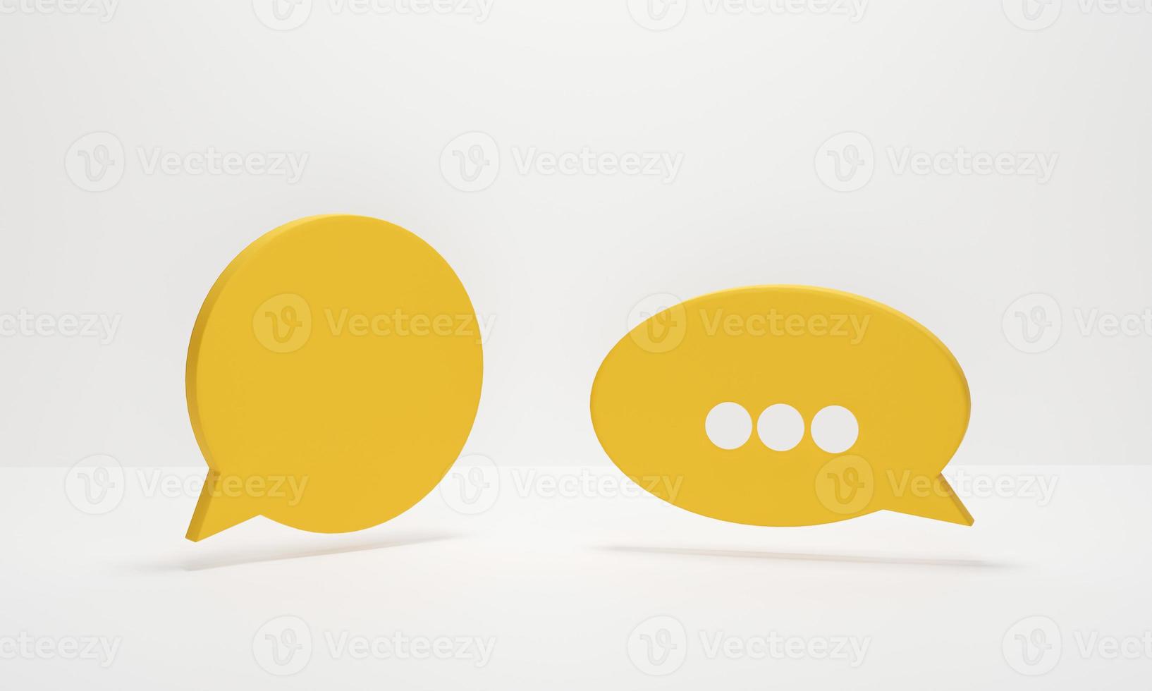 Chat bubble icons or speech bubbles sign symbol on white background. Concept of chat, communication or dialogue photo