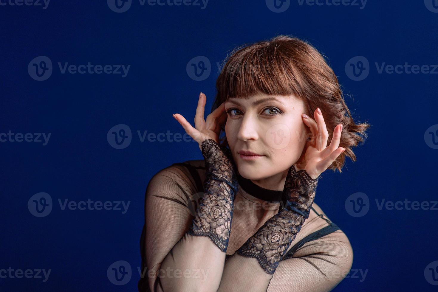 woman in vintage dress indoor photo