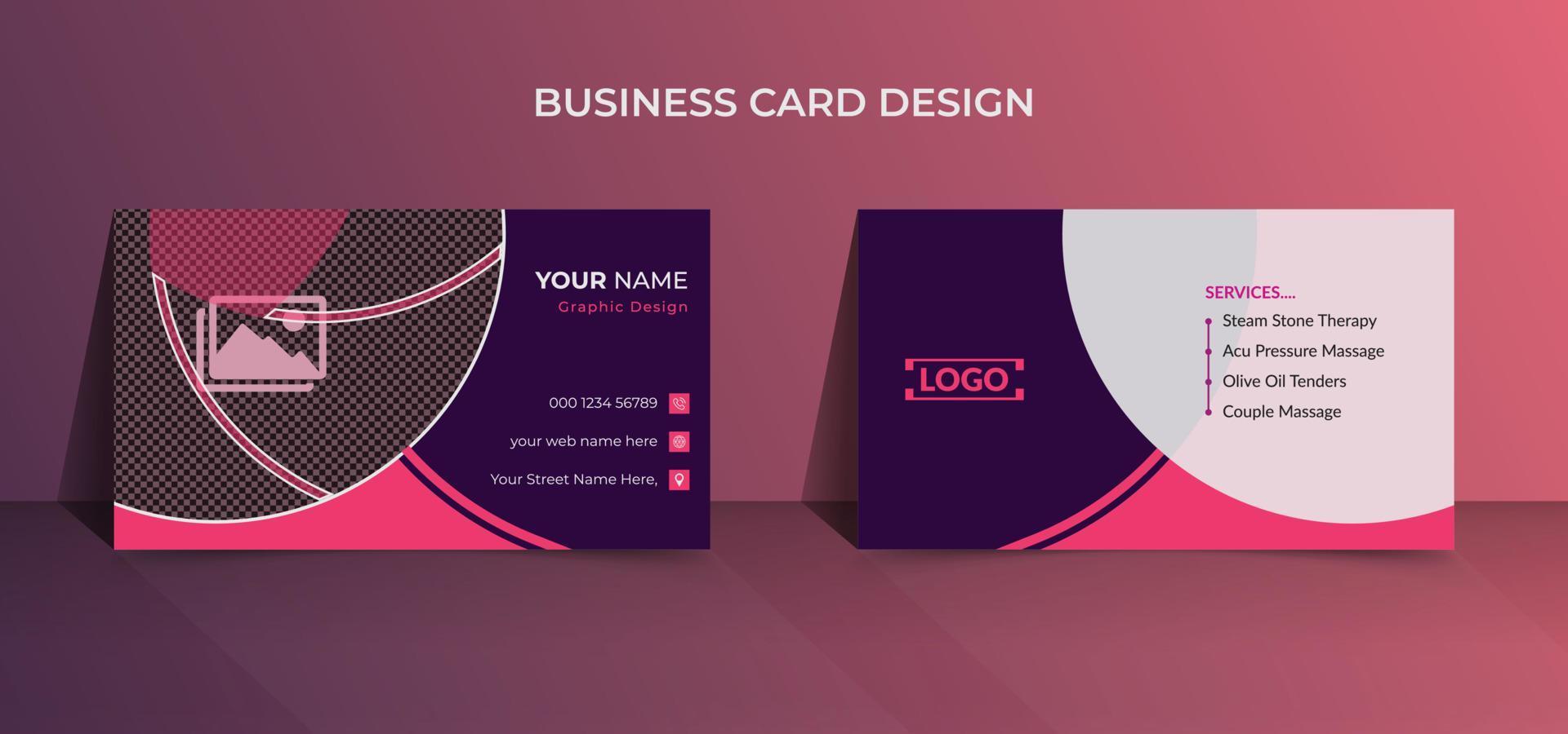 beauty spa business card design template vector