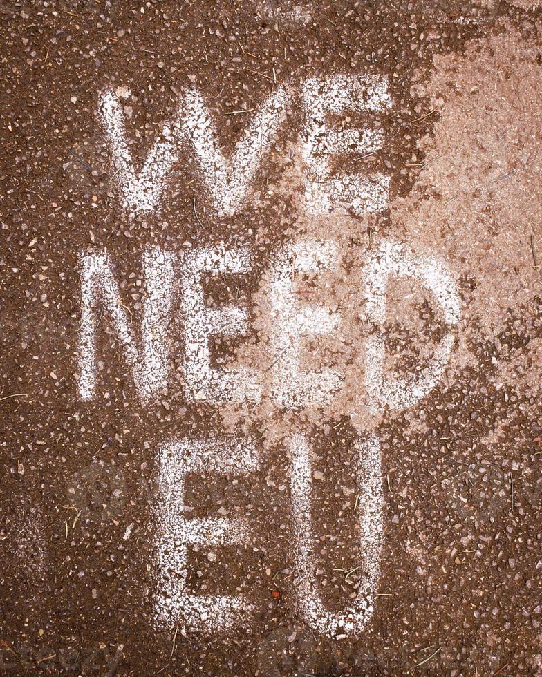 Written statement on the ground we need EU. Integration process to EU concept photo