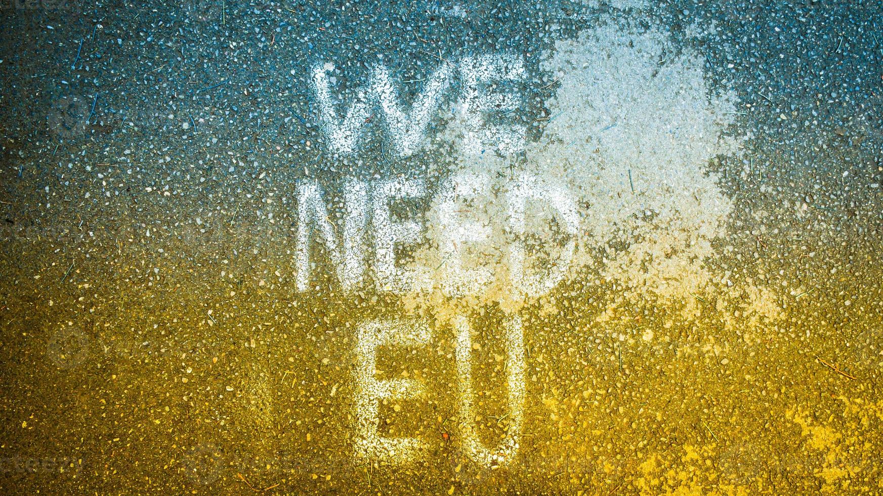 Ukraine Integration process to EU concept and solidarity in Europe. Stand with Ukraine. STOP WAR concept photo