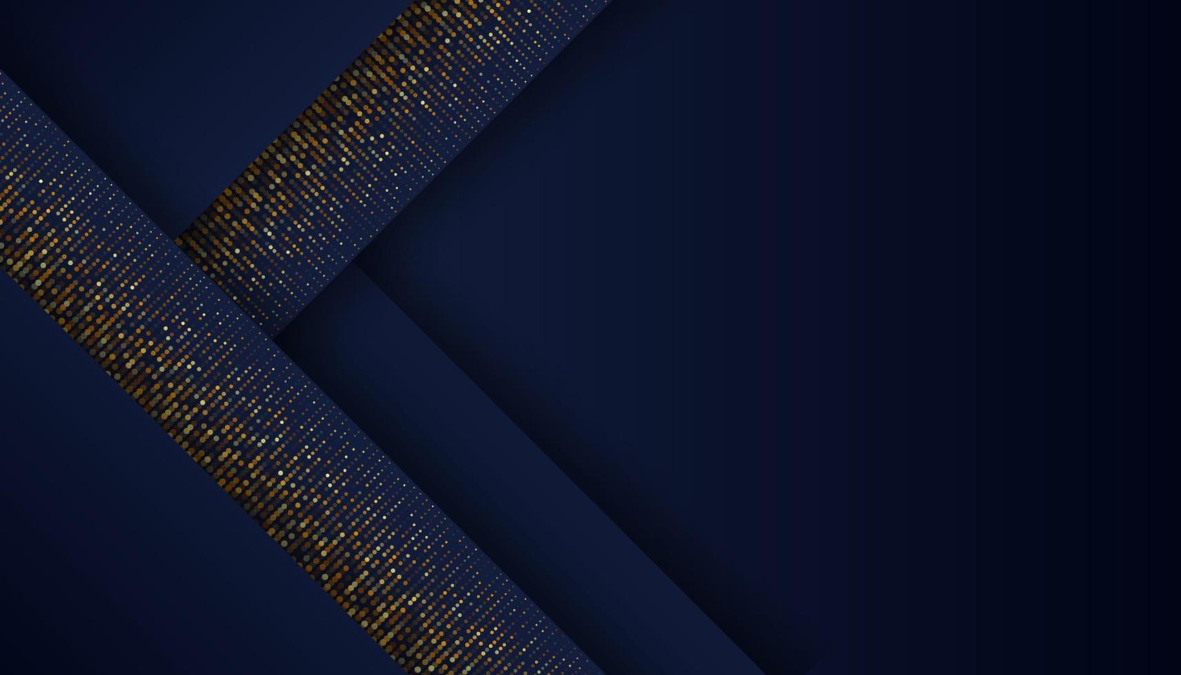 fondo azul oscuro de lujo con puntos dorados brillantes vector