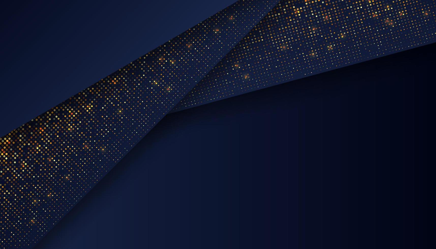 luxury dark blue background with glowing golden dots vector