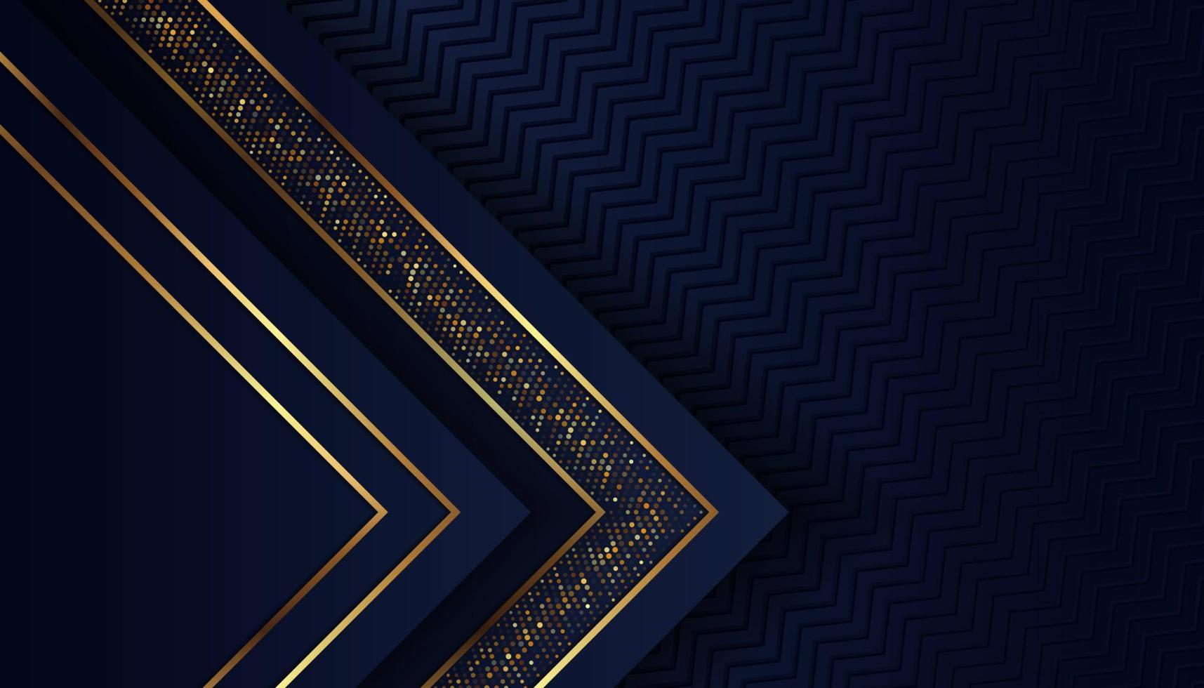 luxury dark blue background with glowing golden dots vector