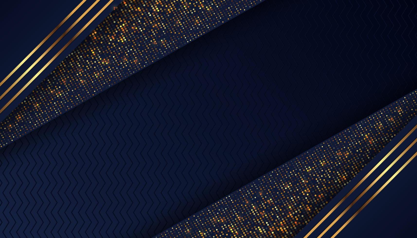 luxury dark blue background with glowing golden dots vector