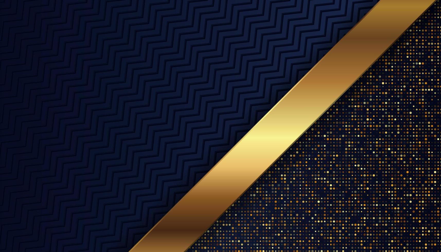 luxury dark blue background with glowing golden dots vector