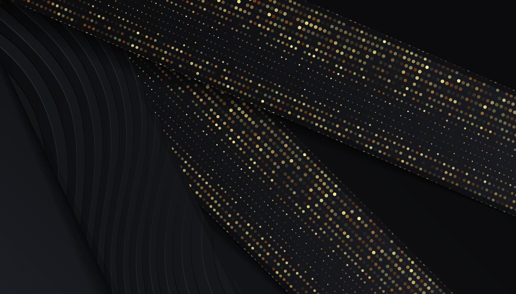 luxury black background with golden glitter dots vector