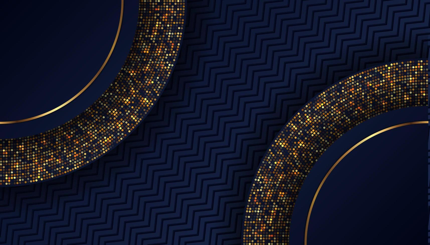 luxury dark blue background with glowing golden dots vector
