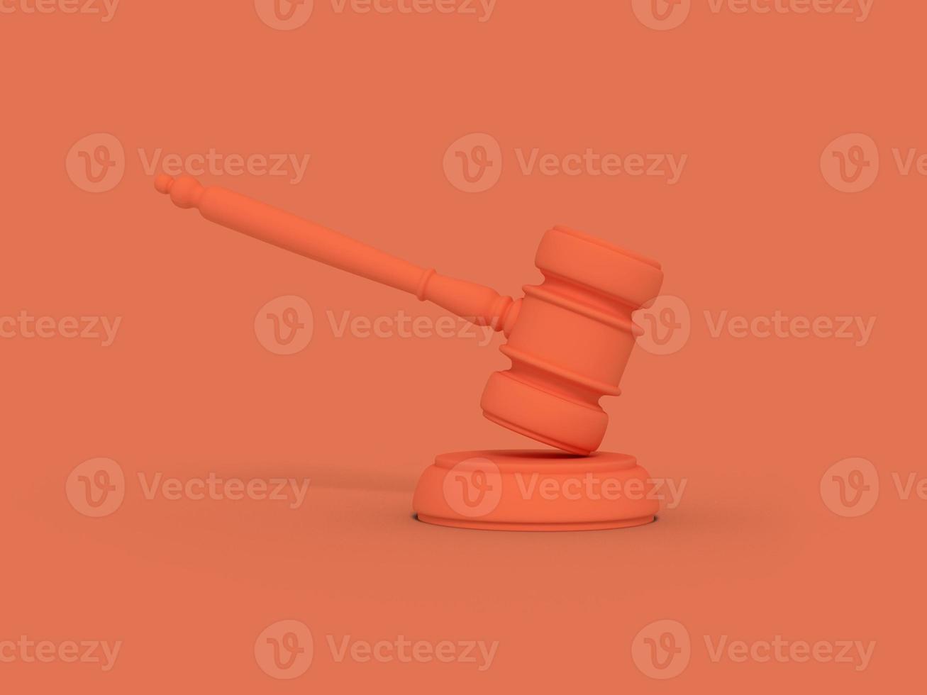 Cartoon Judge's gavel. Illustration on color background. 3D-rendering. photo