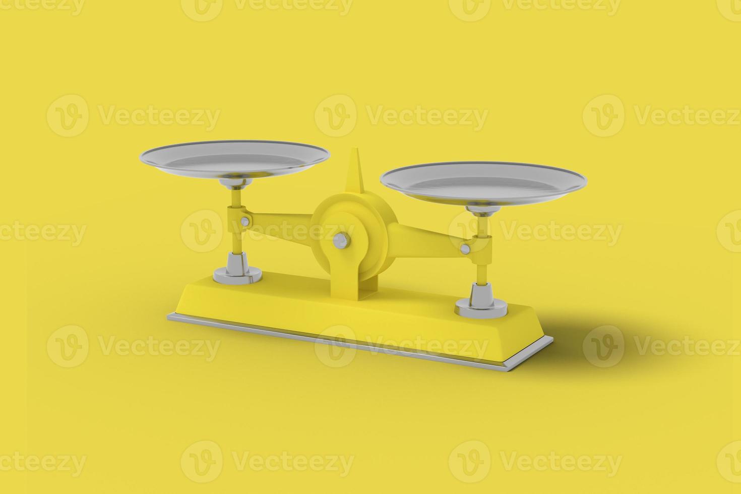 Yellow libra on a yellow background. Abstract image. Minimal concept business. 3D render. photo