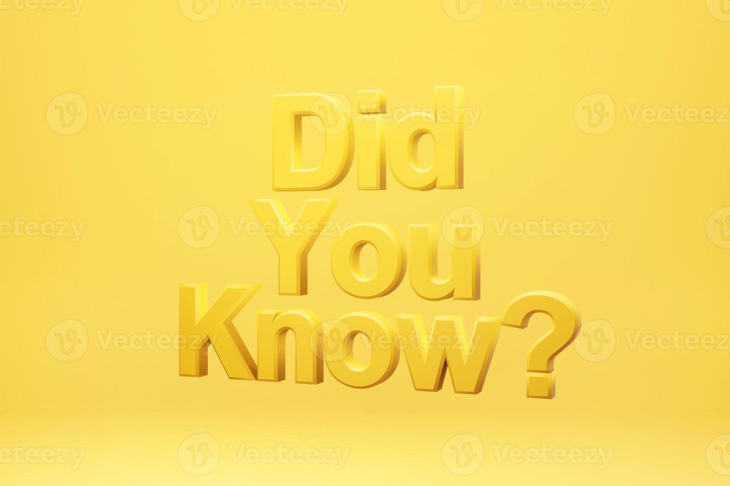 Did you know On a yellow background. photo