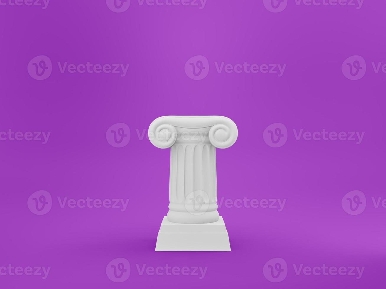 Abstract podium column on the fushcia background. The victory pedestal is a minimalist concept. 3D rendering. photo