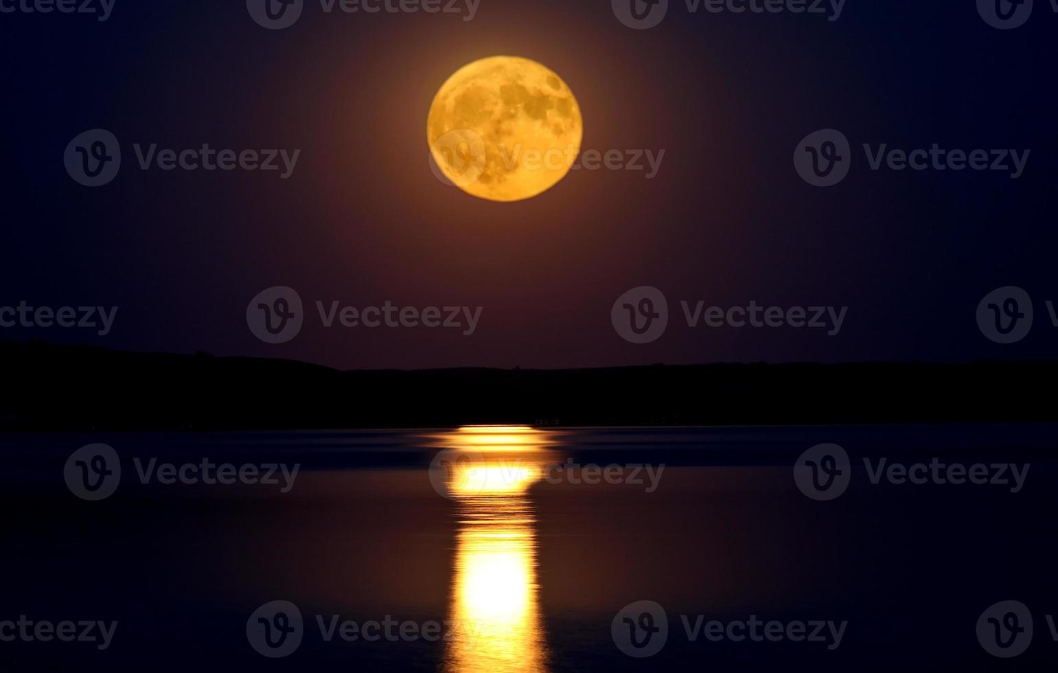 Full moon reflected on water photo