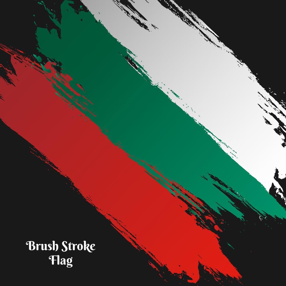 bandera de trazo de pincel de bulgaria. bandera realista de trazo de pincel de bulgaria aislada sobre fondo negro. cepillo, bandera, vector, ilustración vector