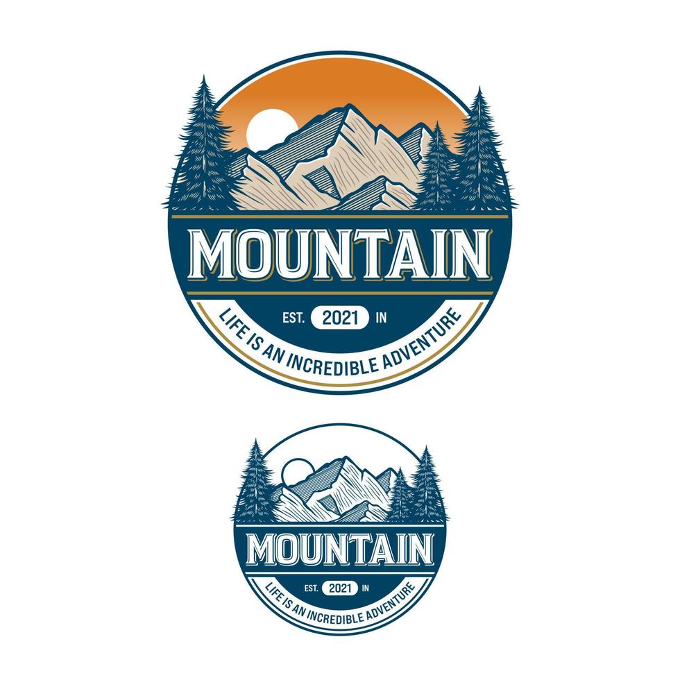 plantilla de vector de diseño de logotipo de montañas