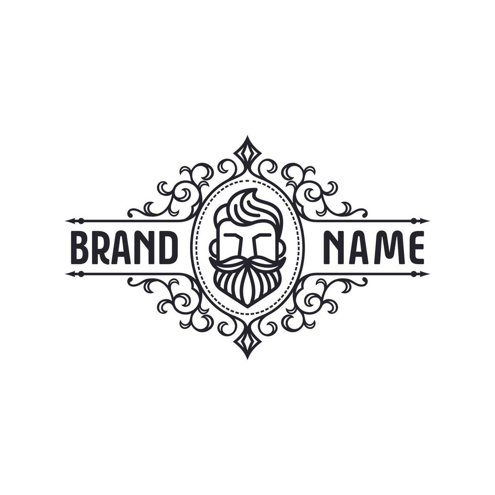 Beard Logo Design Vector Template