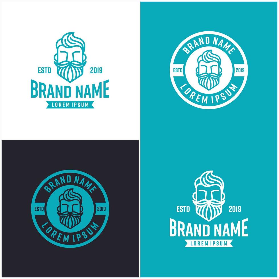 Beard Logo Design Vector Template