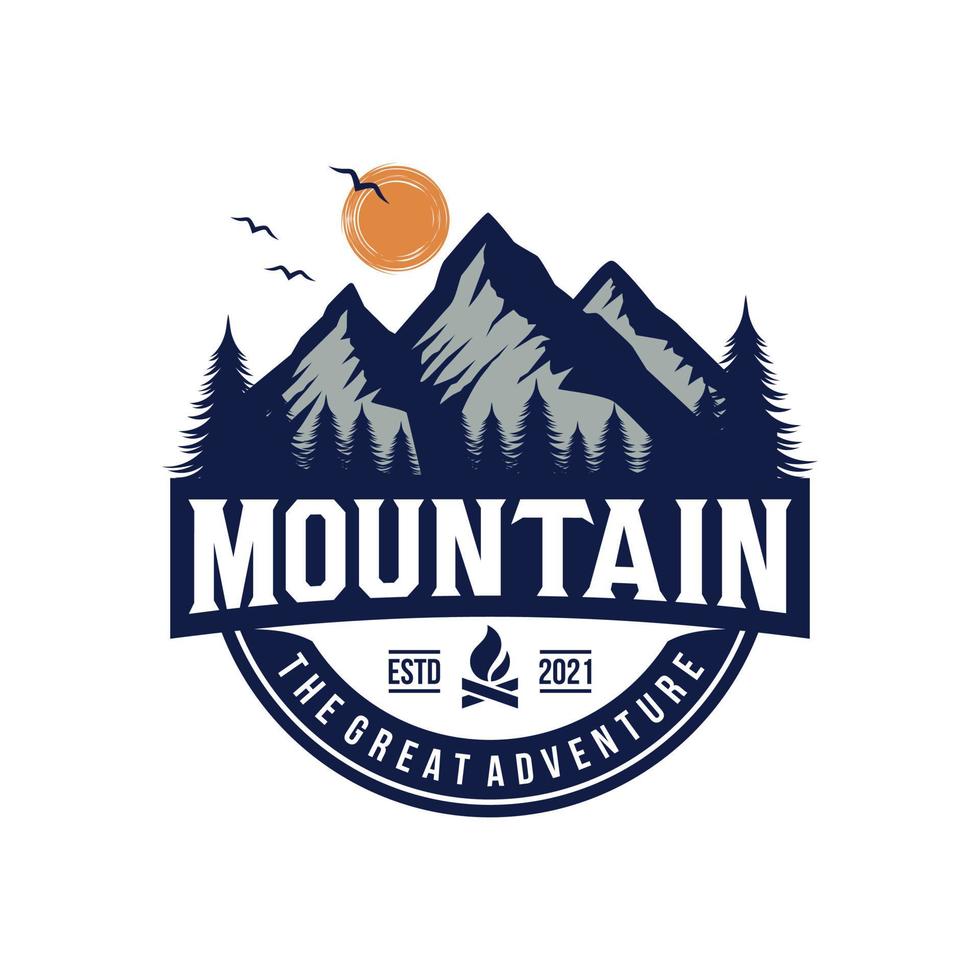 plantilla de vector de diseño de logotipo de montañas