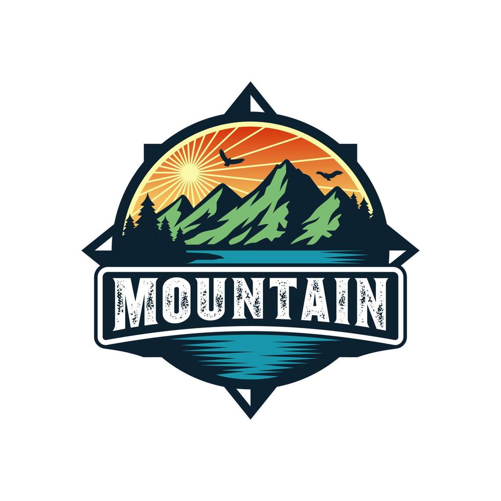 plantilla de vector de diseño de logotipo de montañas