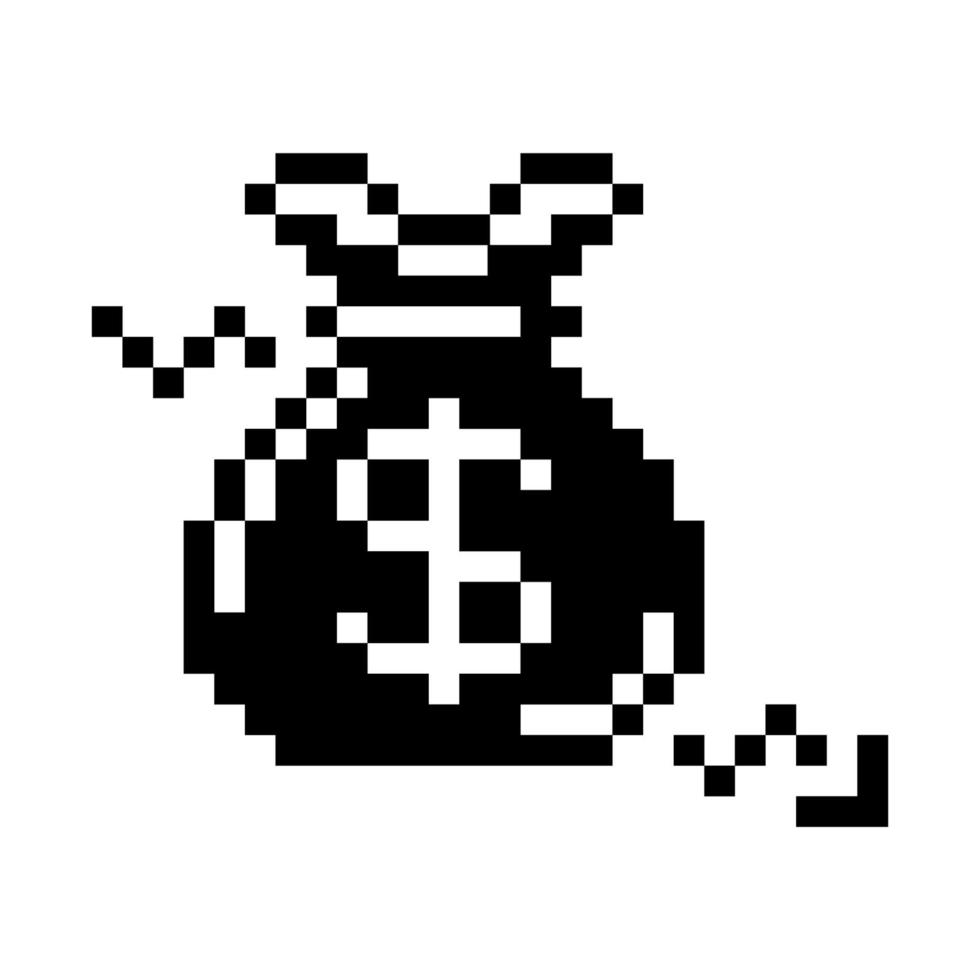 Crisis. Pixel Art Business Icon vector
