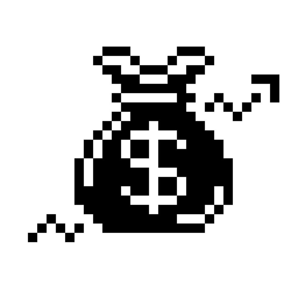 Profit. Pixel Art Business Icon vector