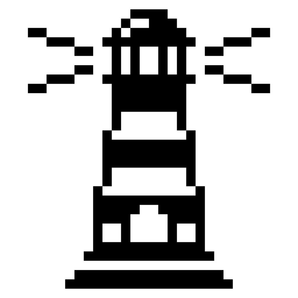 Lighthouse. Pixel Art Business Icon vector