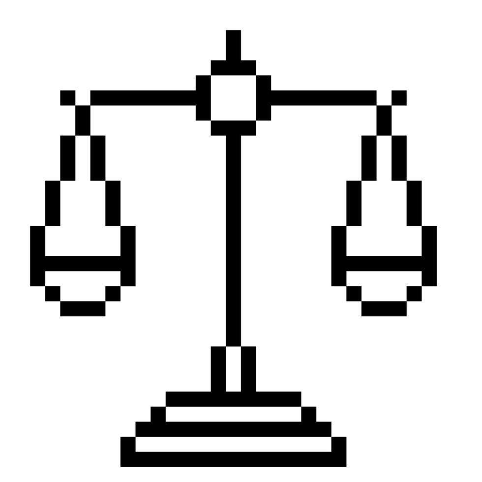 Balance. Pixel Art Business Icon vector