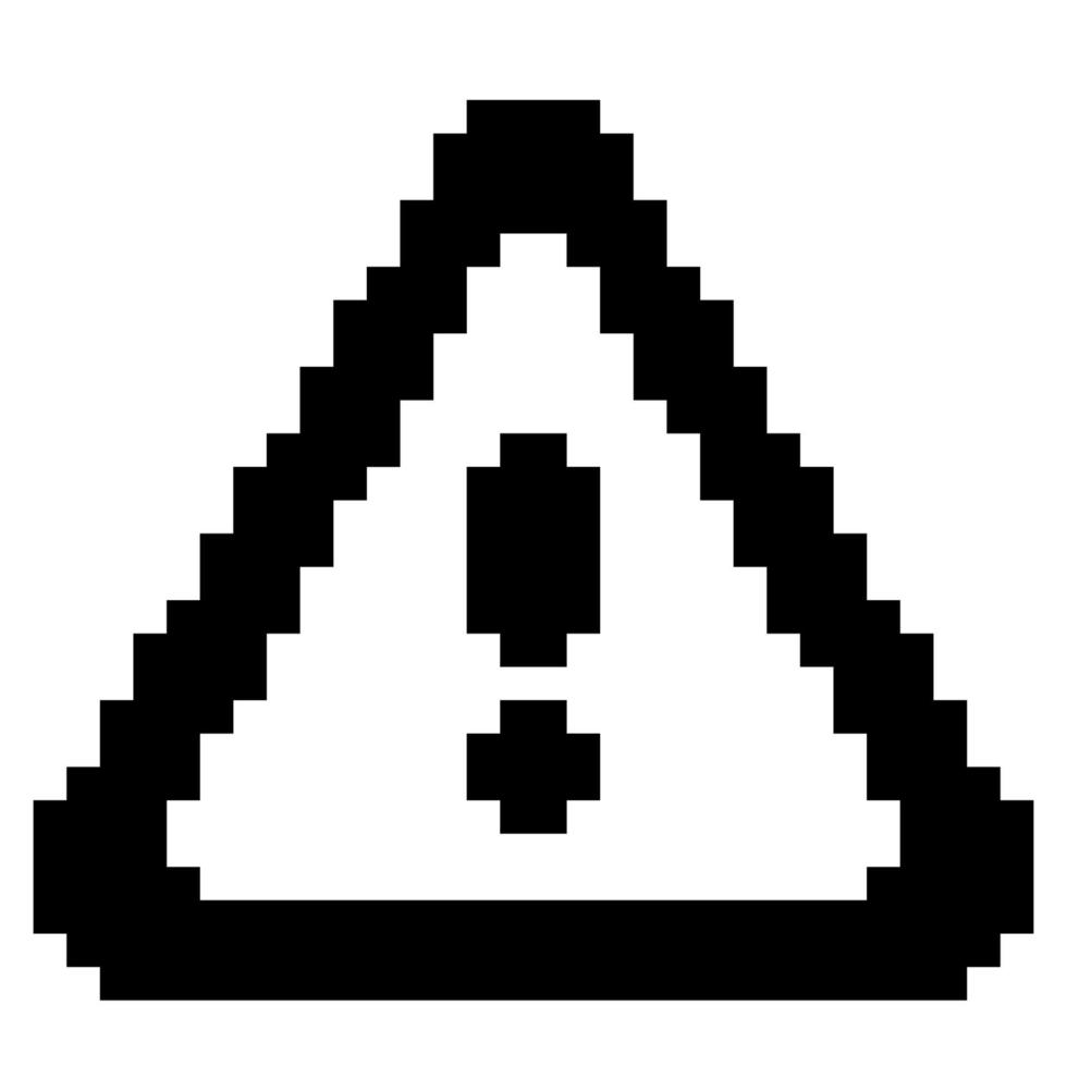 Caution. Pixel Art Business Icon vector