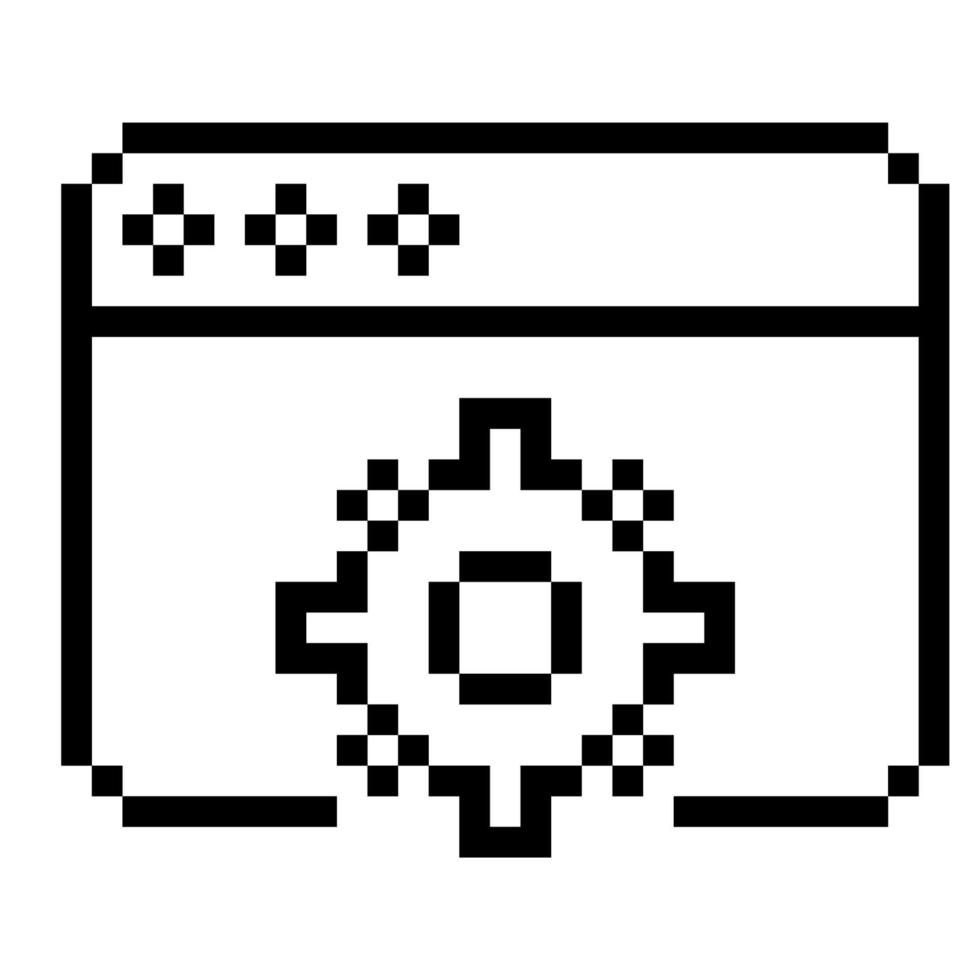 Development. Pixel Art Business Icon vector