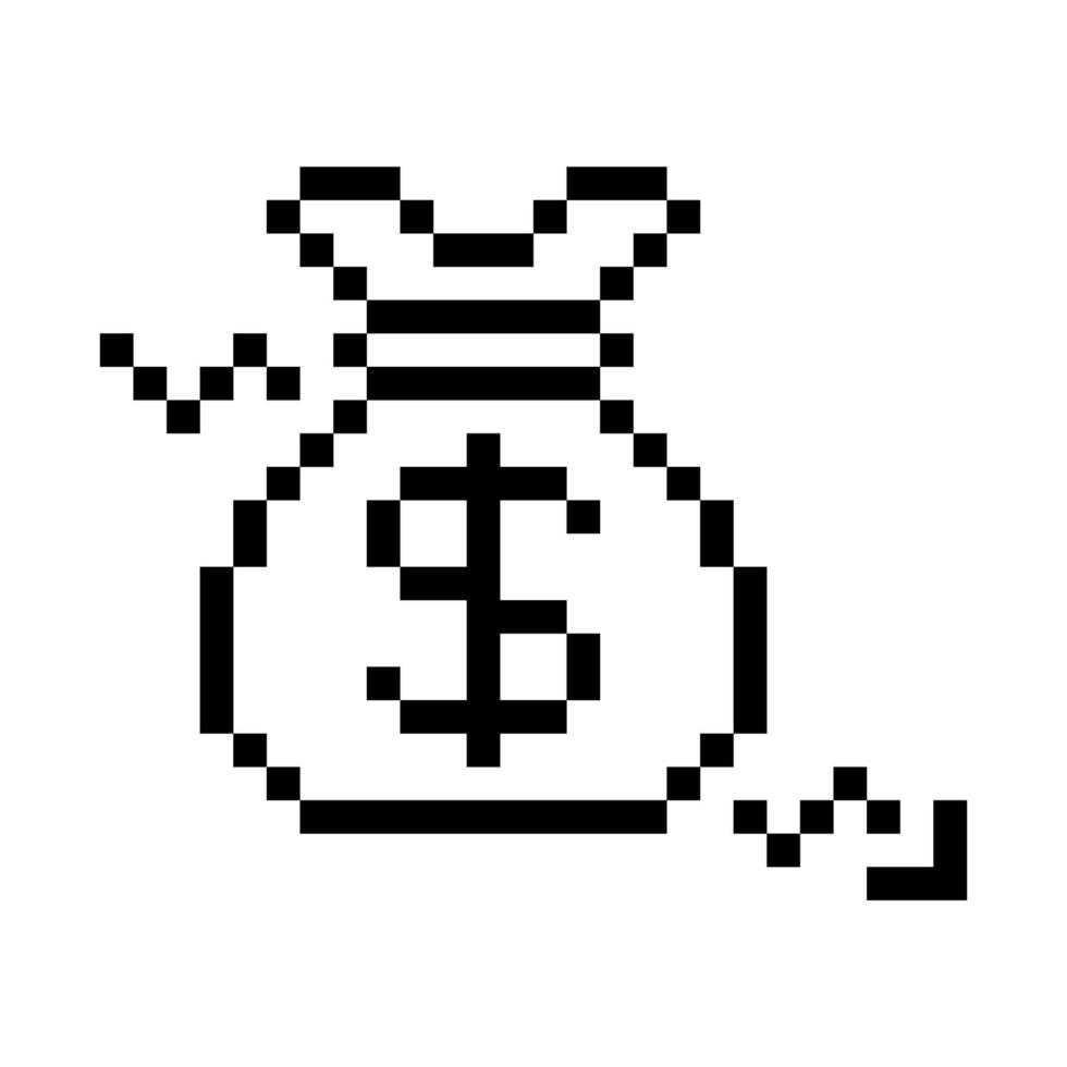 Crisis. Pixel Art Business Icon vector