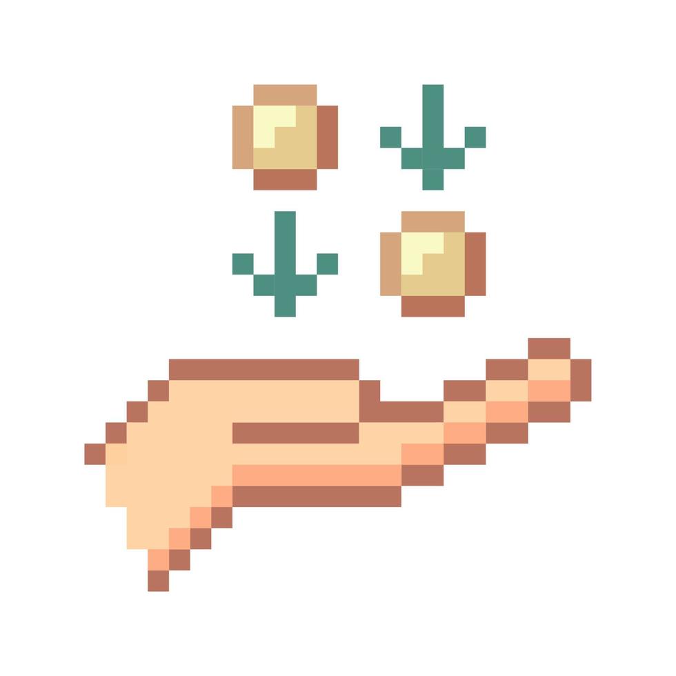 Income. Pixel Art Business Icon vector