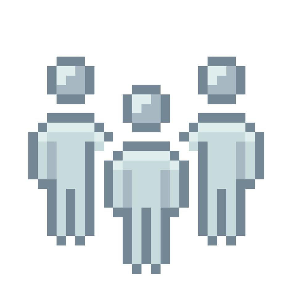 Team. Pixel Art Business Icon vector